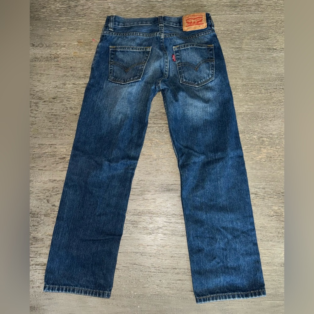 Boys EUC Levis 505 Blue Denim Jeans, regular fit, size 25x25 (youth size 10) - Picture 4 of 4